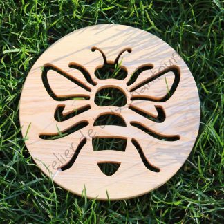 Atelier de bois chantourné - Dessous de plat abeille